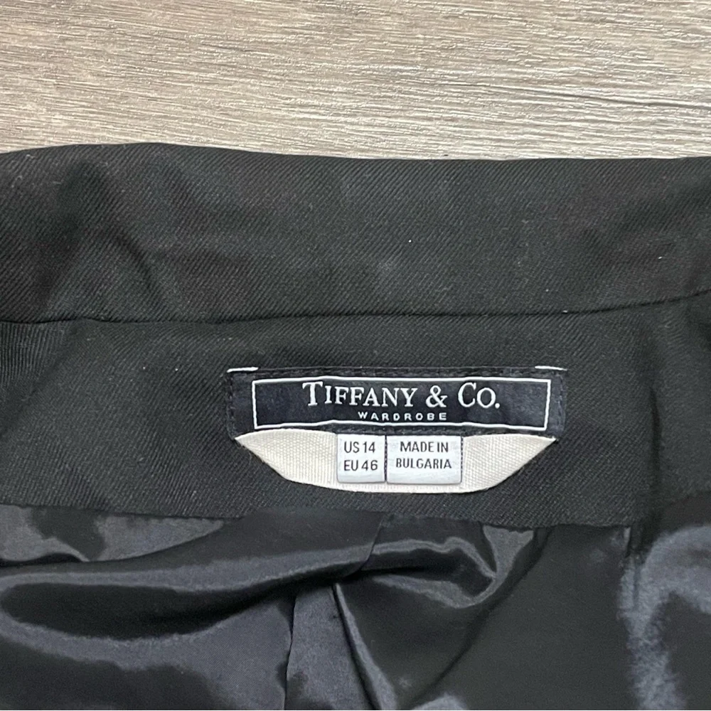 Tiffany & Co Wardrobe Women’s Black One-Button Blazer Business Jacket US Sz 14